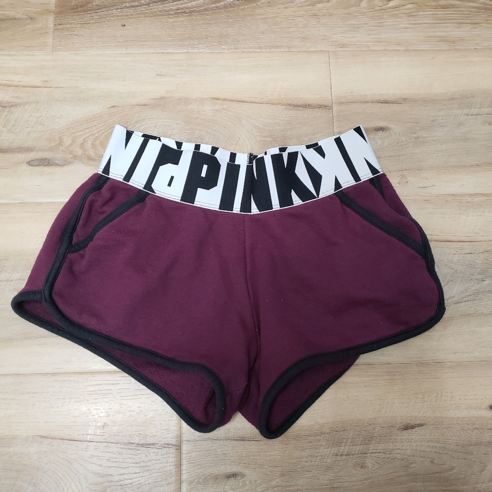 PINK Victoria's Secret Women's Maroon Burgundy Shorts Y2k Size XS